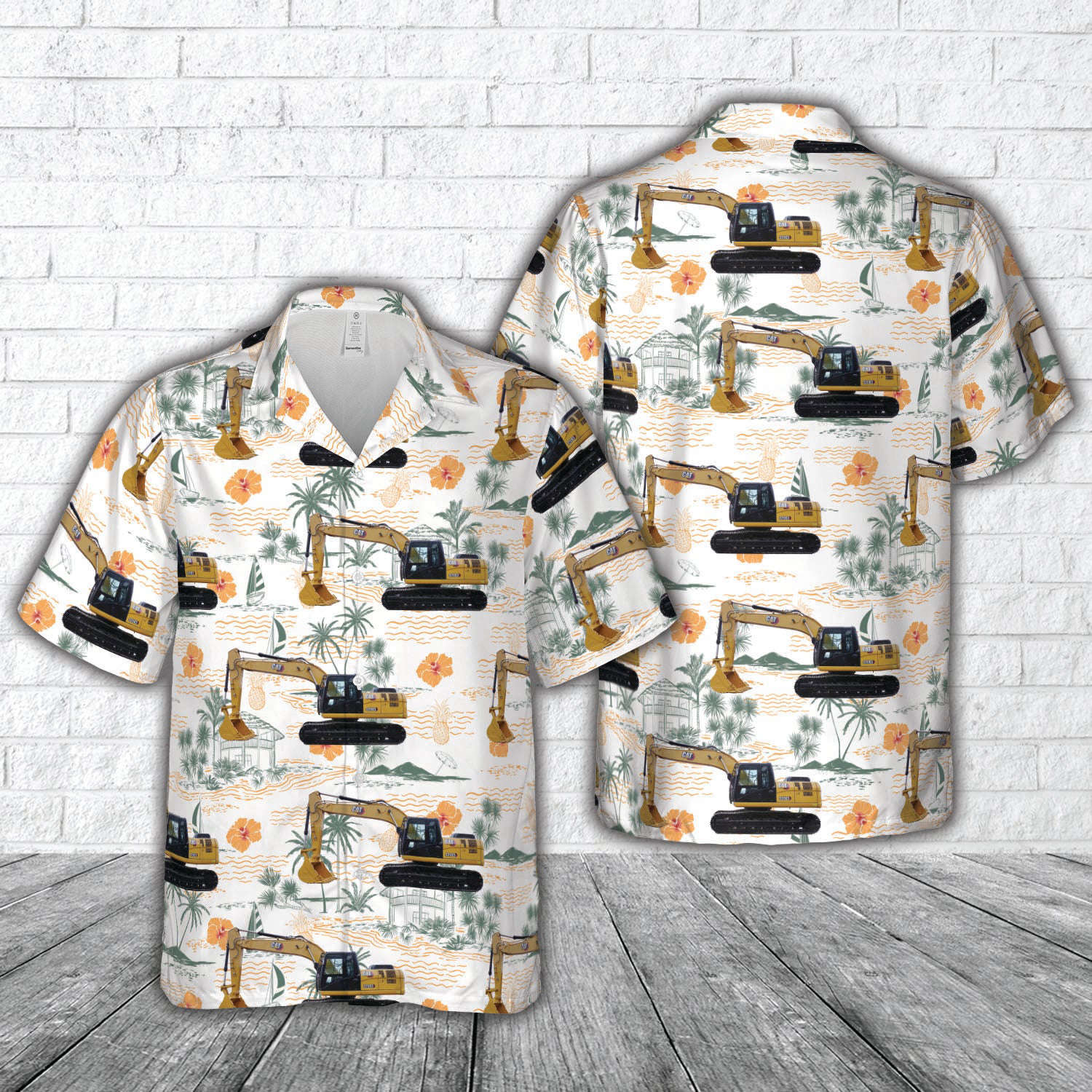 CATERPILLAR 320D3 Excavator Hawaiian Shirt Gift for Men Dad Father Gift for Men Dad Father
