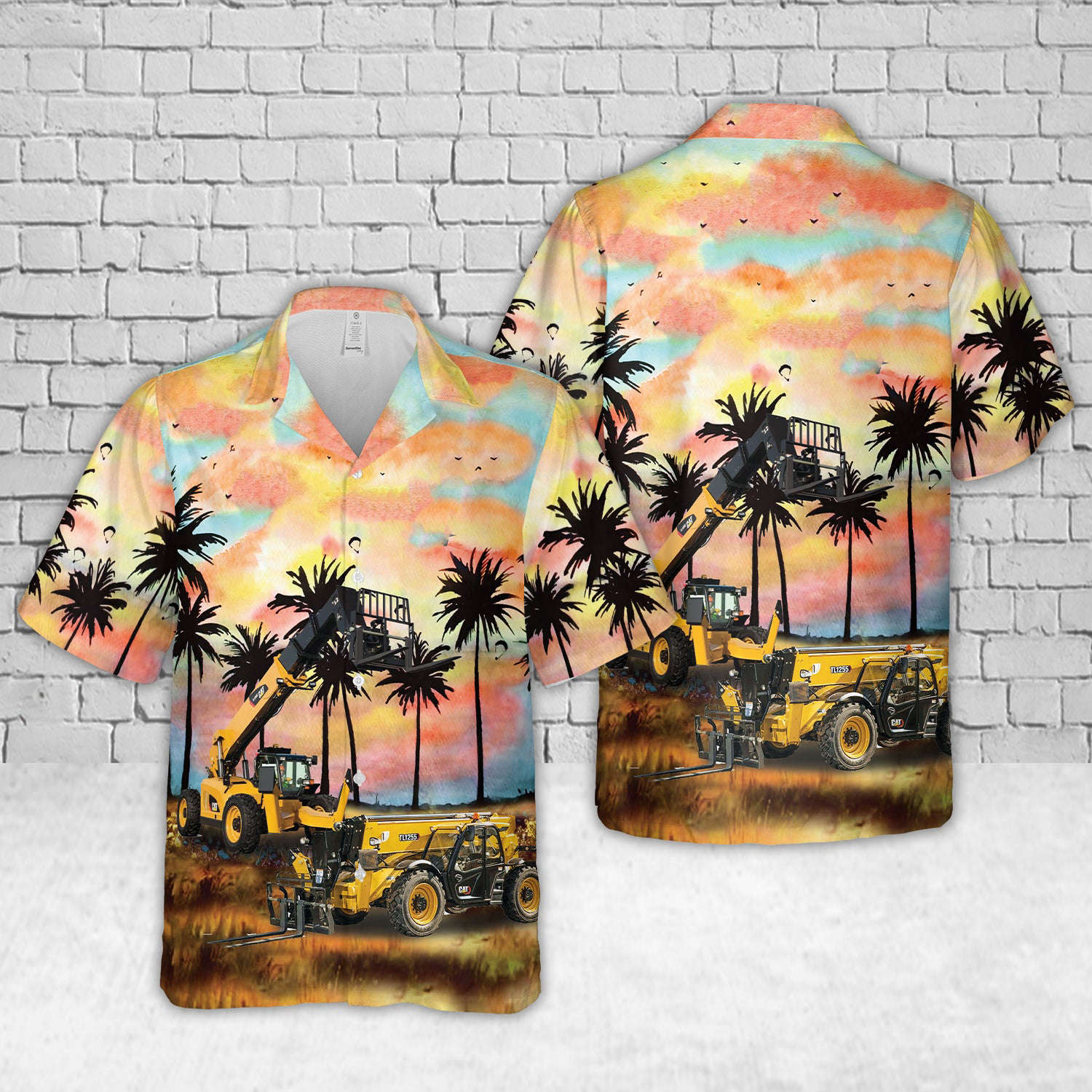 Caterpillar TL1255C Telehandler Hawaiian Shirt Gift for Men Dad Father Gift for Men Dad Father