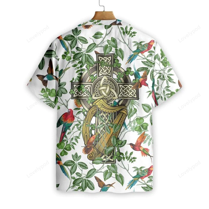 Celtic Cross Irish St Patrick s Hawaiian Shirt Gift for Men Dad Father – Shamrock & Irish Day Design