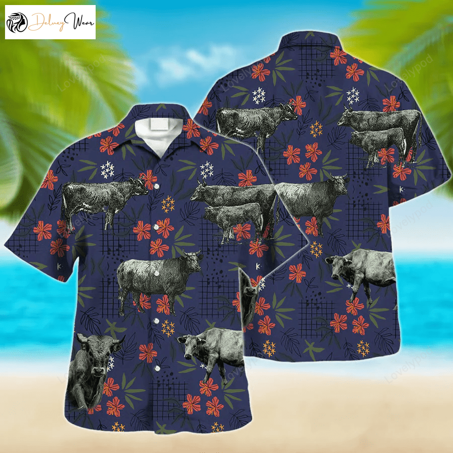 Charolais Cow Hawaiian Shirt Gift for Men Dad Father – Animal & Farmer Shirt for Men and Women