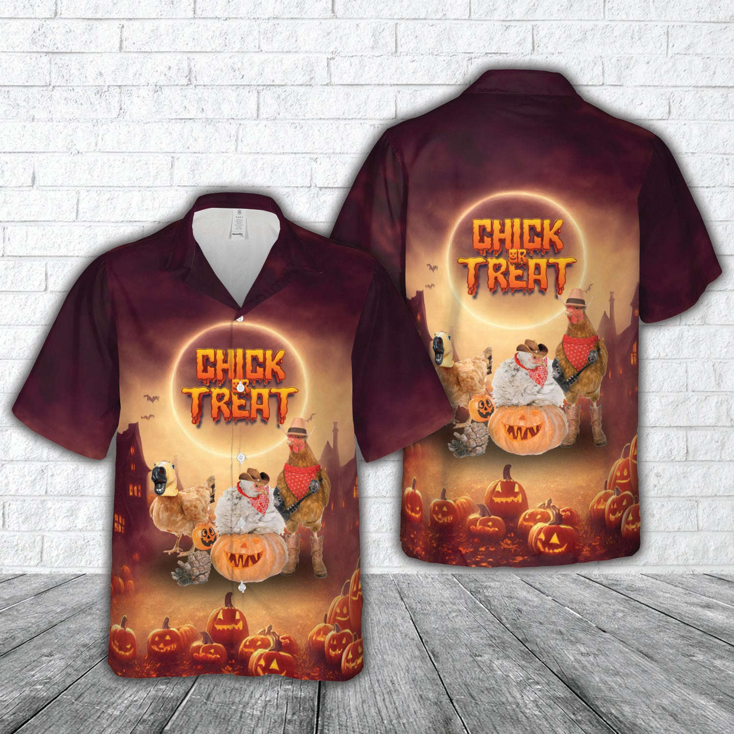 Chick Or Treat Halloween Chickens Hawaiian Shirt Gift for Men Dad Father Gift for Men Dad Father