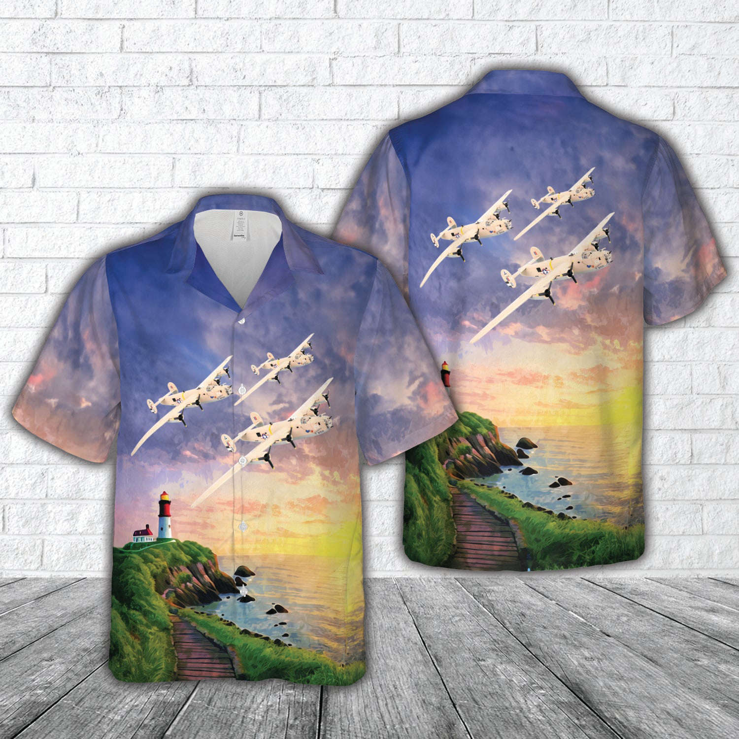 Consolidated B-24 Liberator Strawberry Hawaiian Shirt Gift for Men Dad Father Gift for Men Dad Father