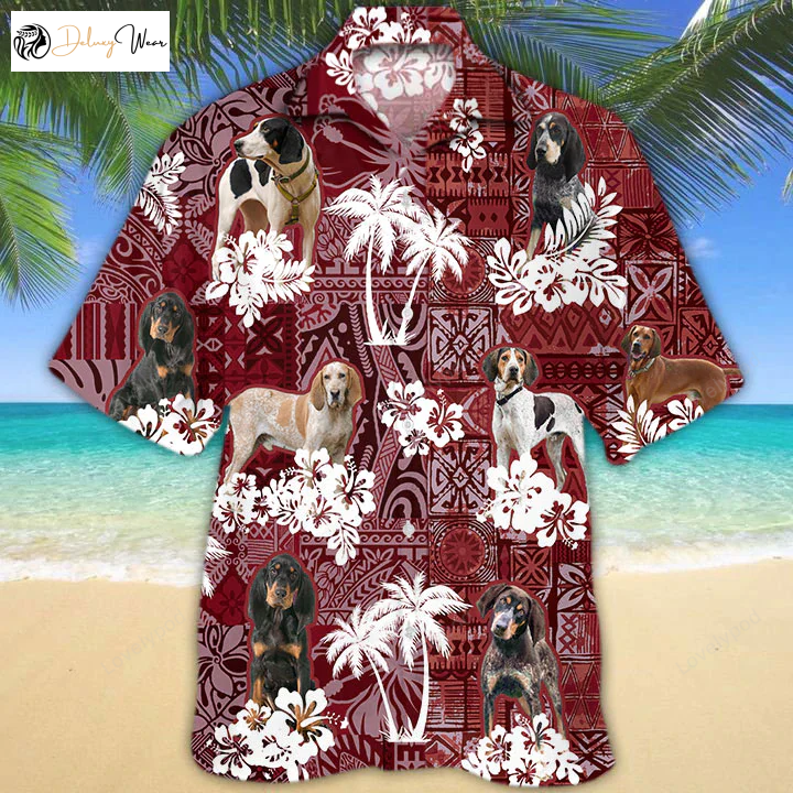 Coonhound Red Hawaiian Shirt Gift for Men Dad Father – Perfect Gift for Dog Lovers Animal Summer Shirts for Men