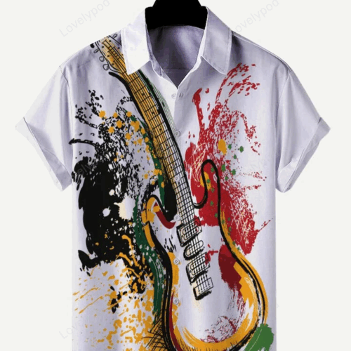 Crazy Guitar Hawaiian Aloha Shirts: Fun Summer Gift for Men & Women