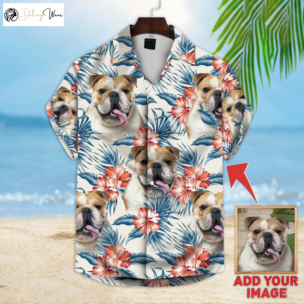 Floral Aloha Shirt for Dog Lovers – Custom Photo Summer Hawaiian Men & Women Gift