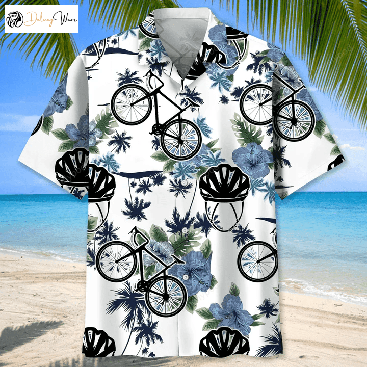 Nature-inspired Cycling Hawaiian Shirt Gift for Men Dad Father: Perfect Cyclist Gift & Bike Apparel