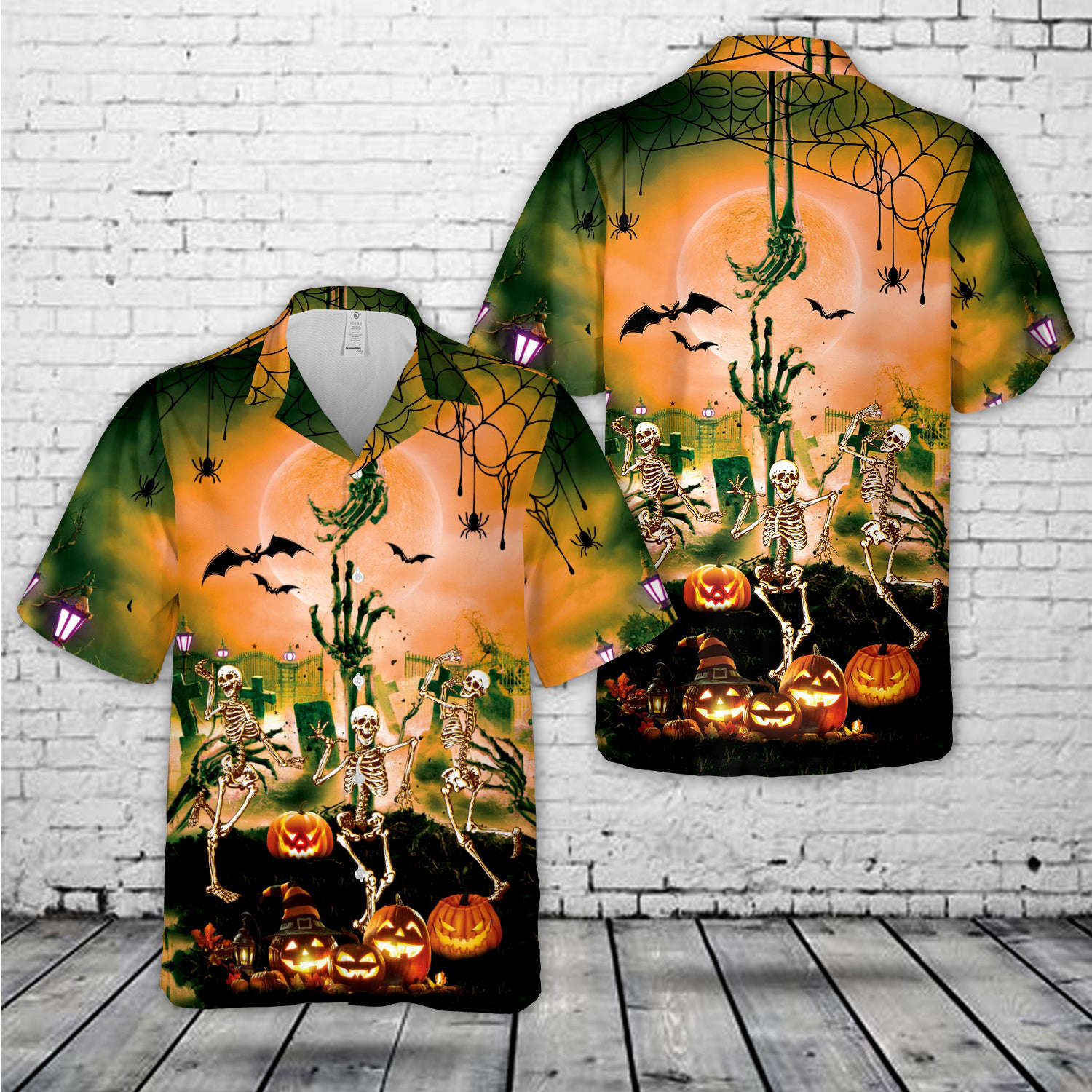 Dancing Skeletons Halloween Hawaiian Shirt Gift for Men Dad Father Gift for Men Dad Father