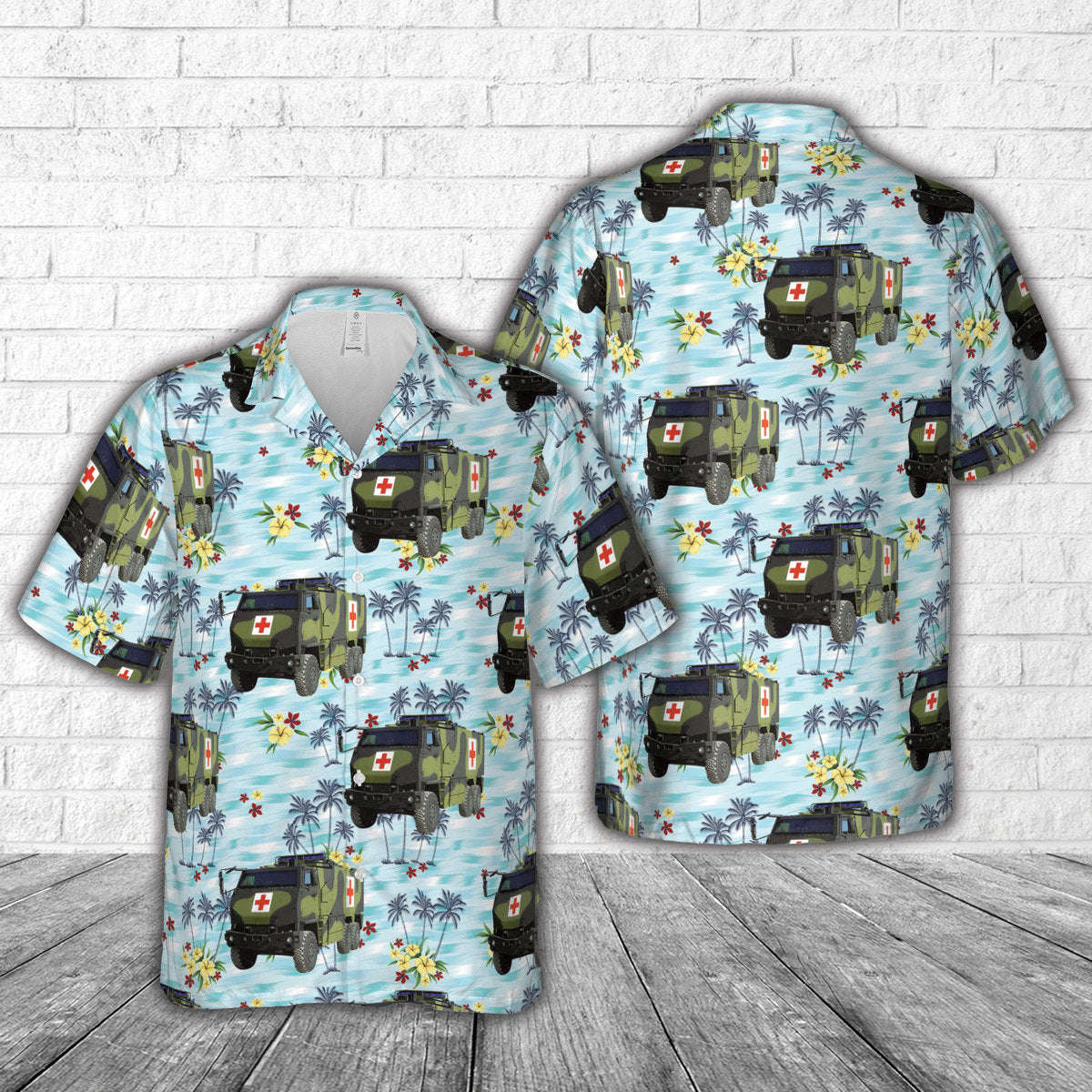 Danish Army Ambulance Mowag Duro Hawaiian Shirt Gift for Men Dad Father Gift for Men Dad Father