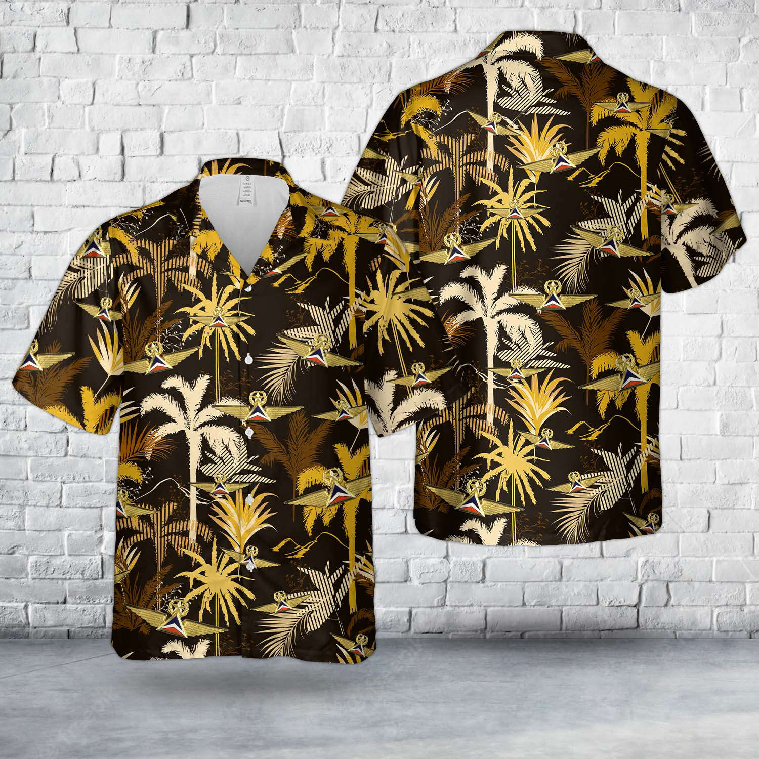 Delta Airlines Check Pilot’s badge Hawaiian Shirt Gift for Men Dad Father Gift for Men Dad Father