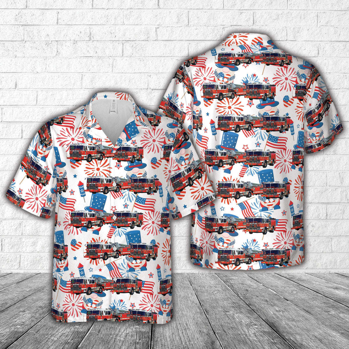 District of Columbia Fire and Emergency Medical Services Department Engine 30 & Truck 17 Da’ Heights, 4th Of July Hawaiian Shirt Gift for Men Dad Father Gift for Men Dad Father