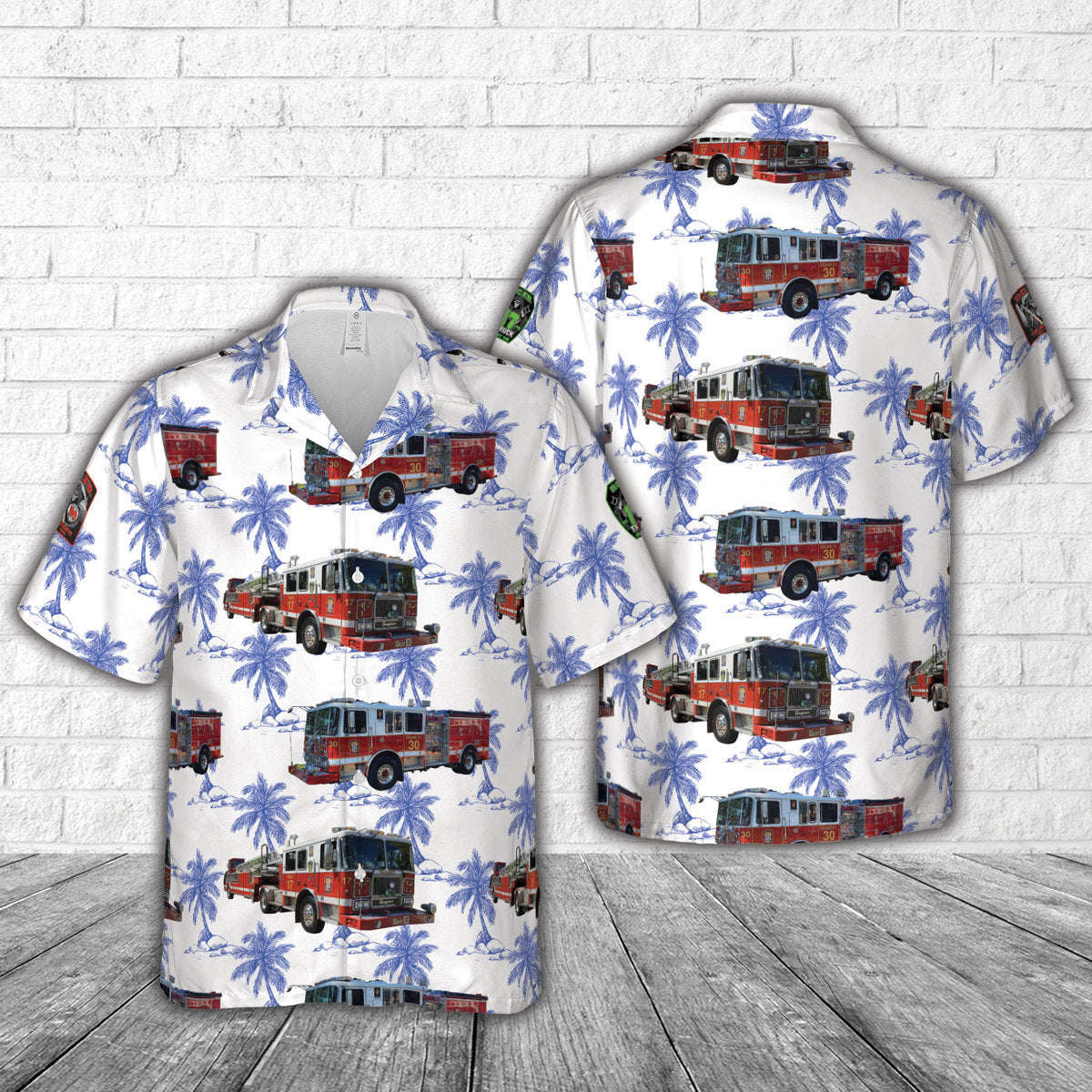 District of Columbia Fire and Emergency Medical Services Department Engine 30 & Truck 17 Da’ Heights Hawaiian Shirt Gift for Men Dad Father Gift for Men Dad Father