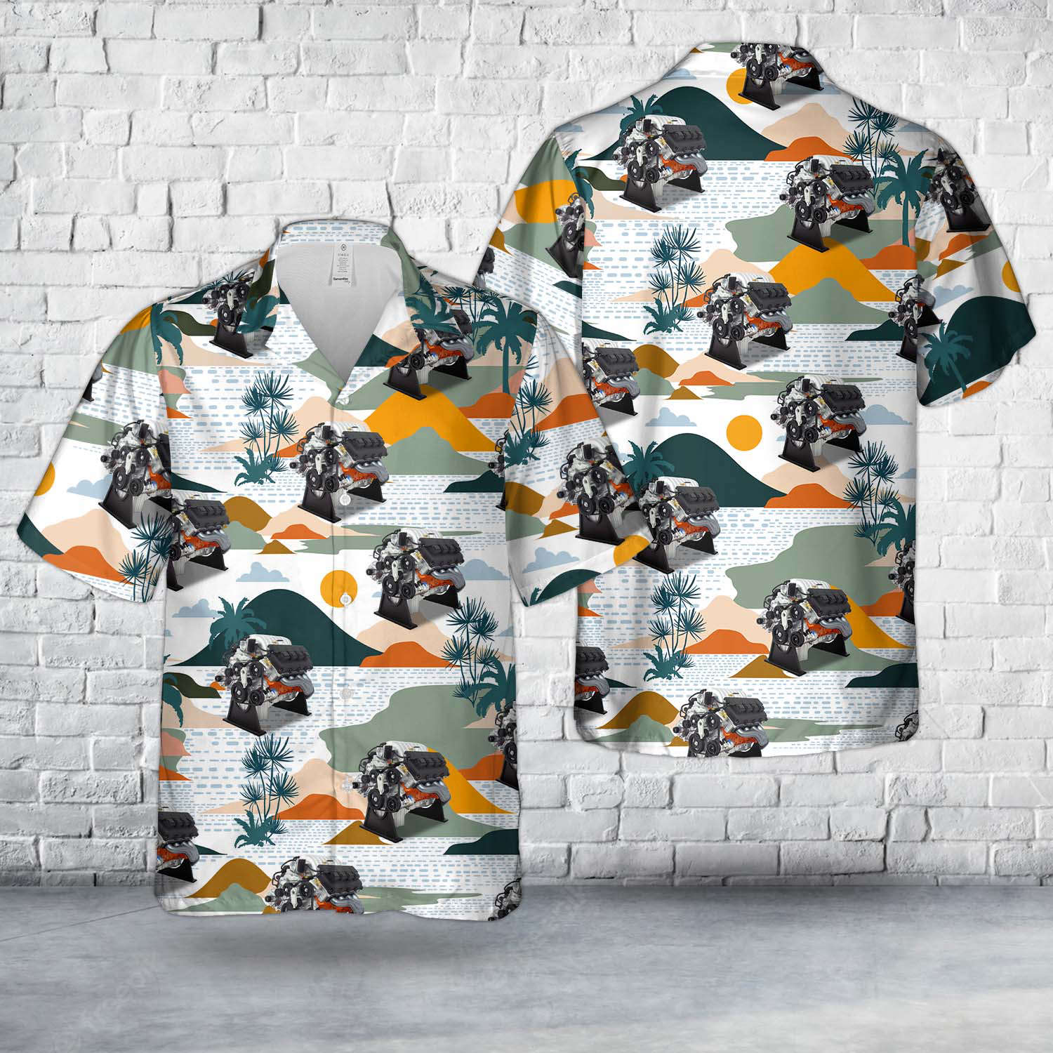 Dodge Challenger SRT Engine Hawaiian Shirt Gift for Men Dad Father Gift for Men Dad Father