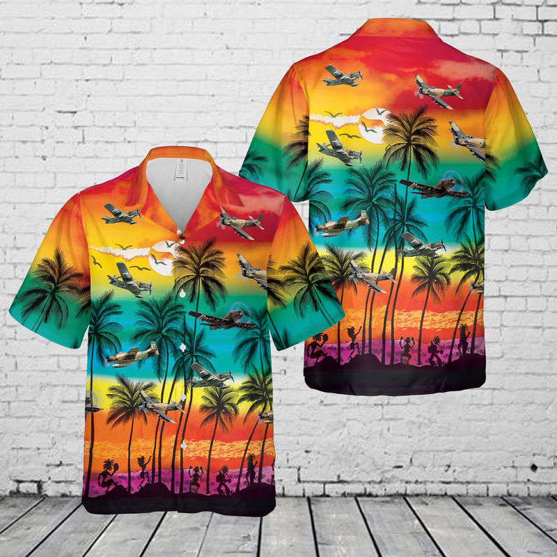 Douglas A-1 Skyraider Hawaiian Shirt Gift for Men Dad Father Gift for Men Dad Father