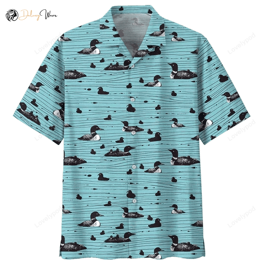 Black Duck Hawaiian Shirt Gift for Men Dad Father – Short Sleeve Button Up for Summer Fun