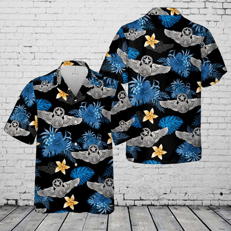 Enlisted Aircrew Wings (Master USAF) Hawaiian Shirt Gift for Men Dad Father Gift for Men Dad Father