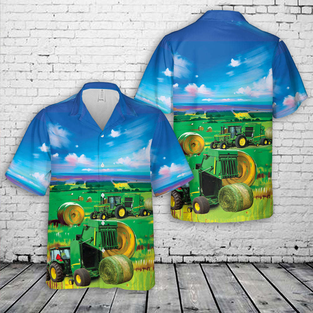 Farm Round Baler Hawaiian Shirt Gift for Men Dad Father Gift for Men Dad Father