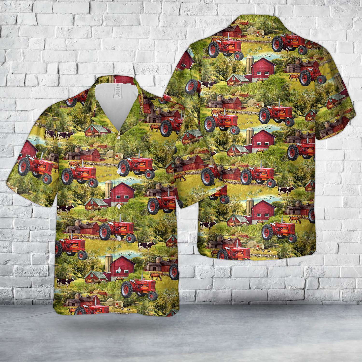 Farmall M with Sheppard Diesel Conversion Tractor Hawaiian Shirt Gift for Men Dad Father Gift for Men Dad Father