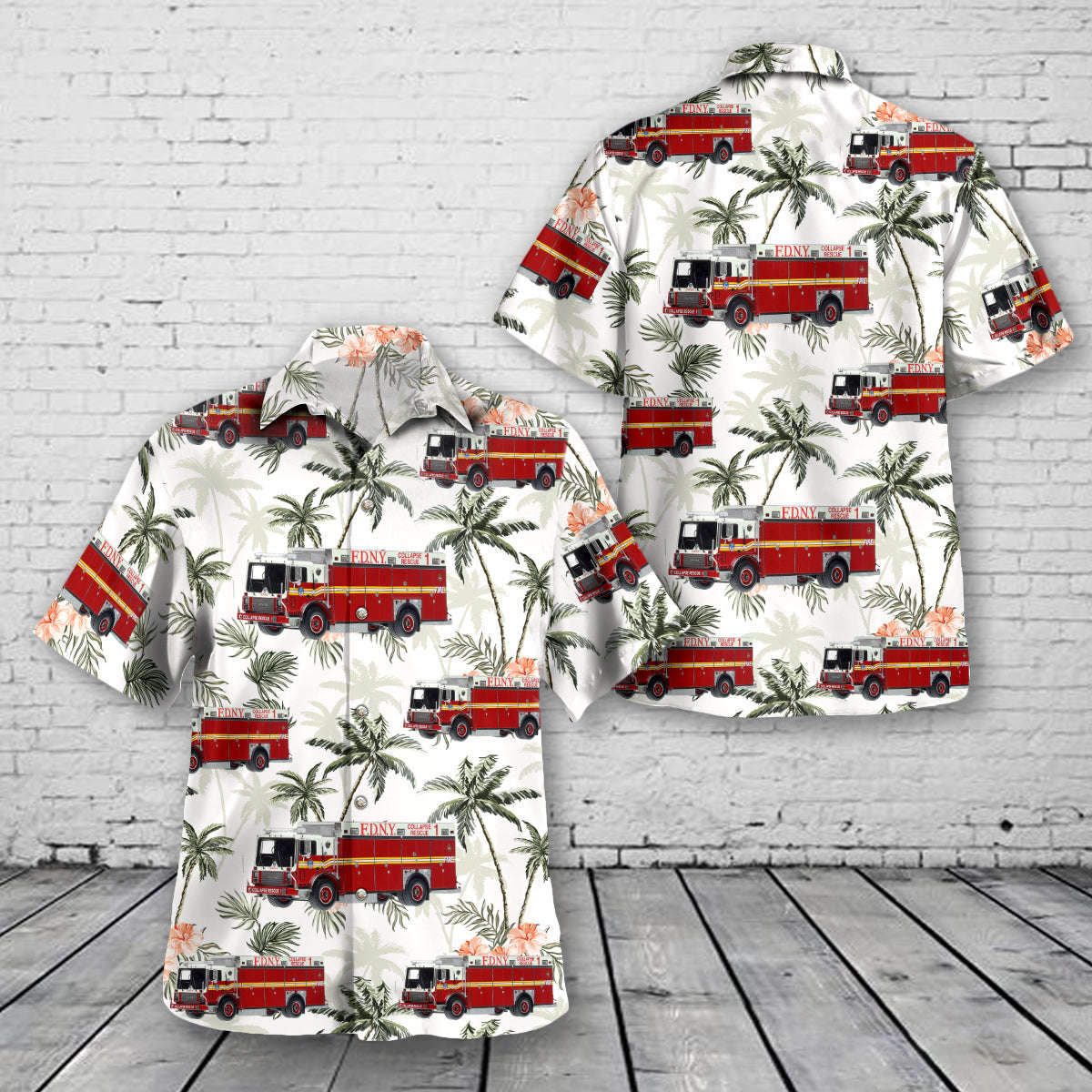 FDNY 2005 Mack MR Ferrara Collapse Rescue 1 – Manhattan Hawaiian Shirt Gift for Men Dad Father Gift for Men Dad Father
