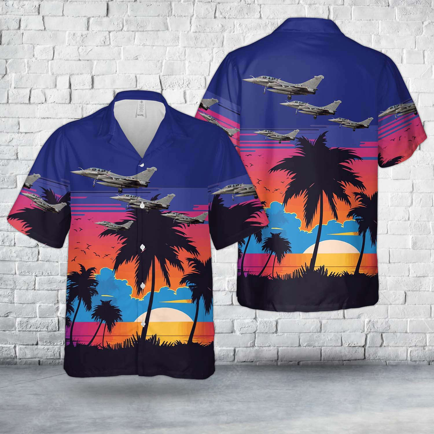 French Air and Space Force Dassault Rafale B Hawaiian Shirt Gift for Men Dad Father Gift for Men Dad Father