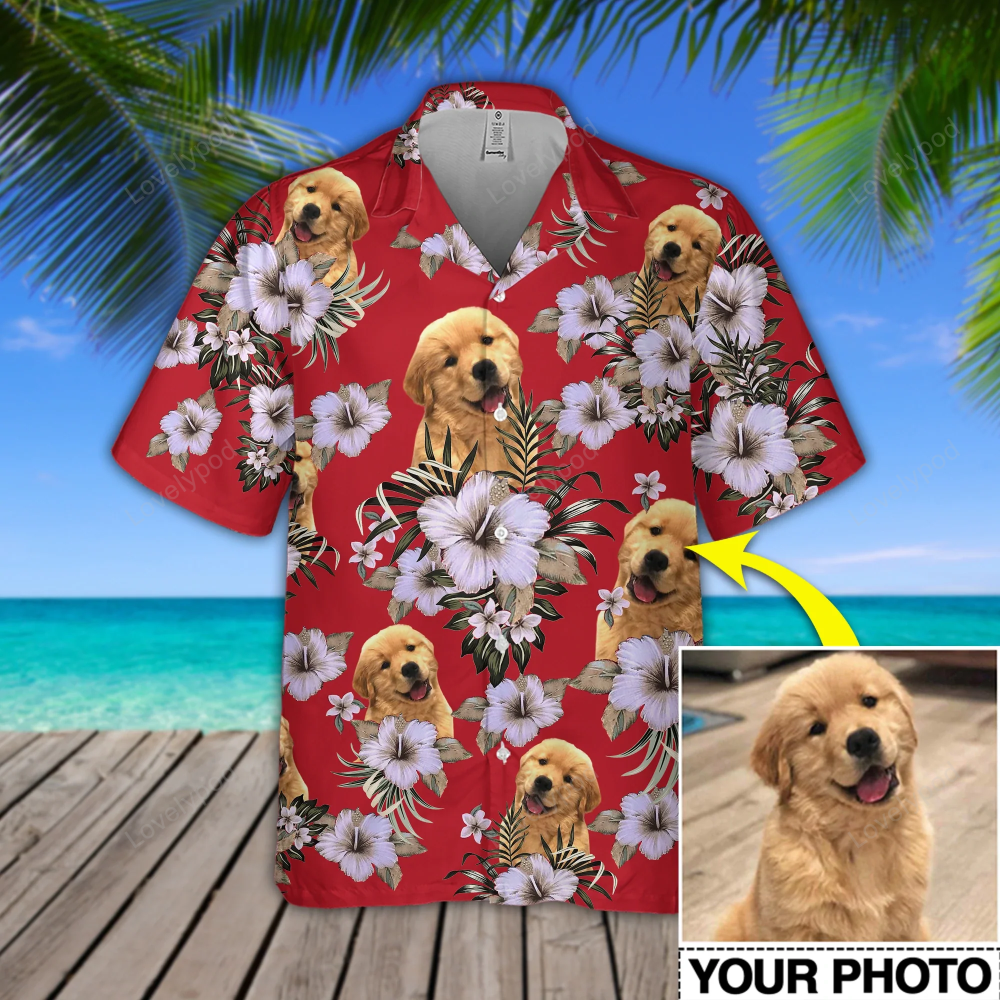 Custom Funny Dog Hawaiian Shirt Gift for Men Dad Father: Summer Aloha Shirt for Men & Women