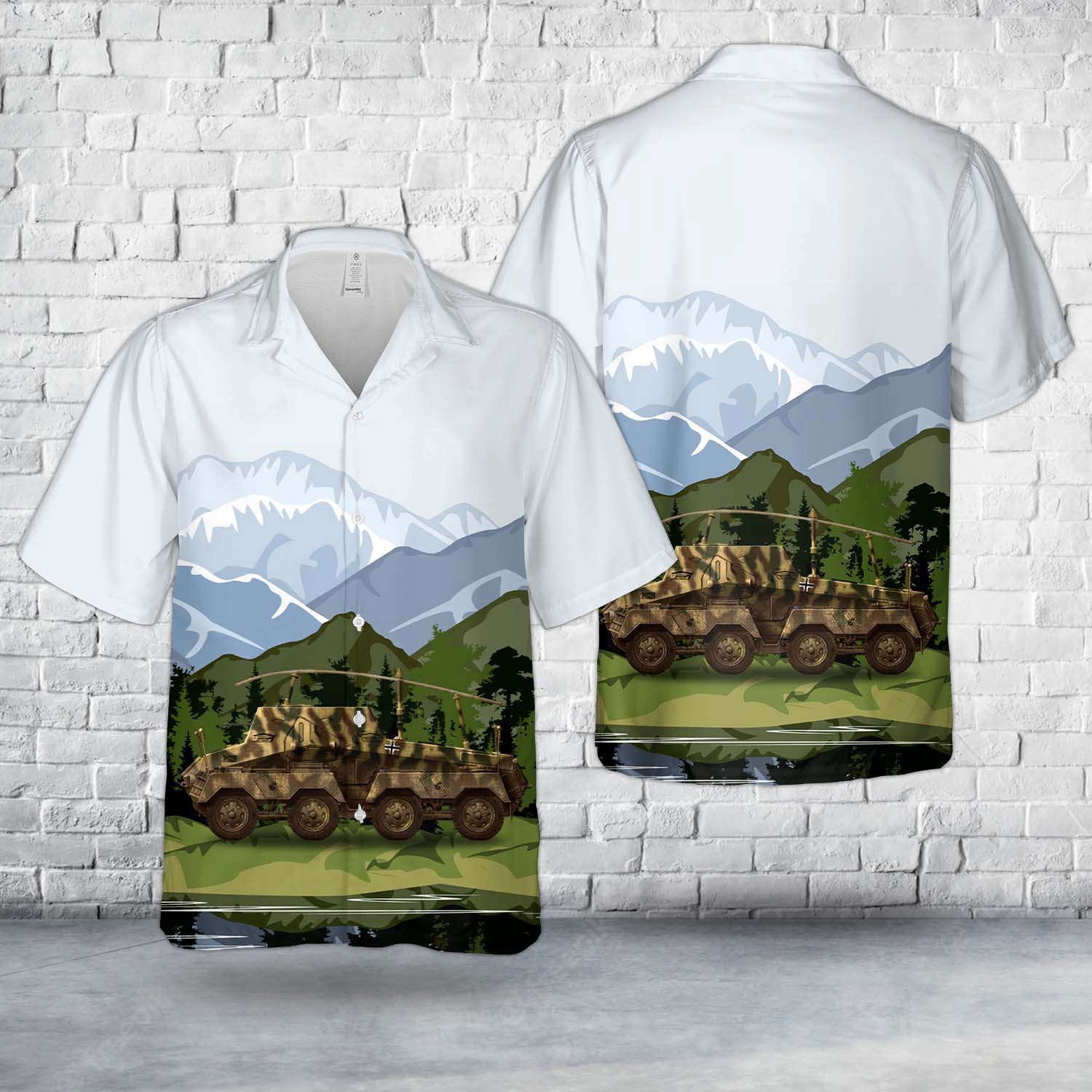 German Army Bundeswehr Sd.Kfz.263, 79th signal battalion (mot.) 4th Panzerdivision, Bielorussia 1943 Hawaiian Shirt Gift for Men Dad Father Gift for Men Dad Father