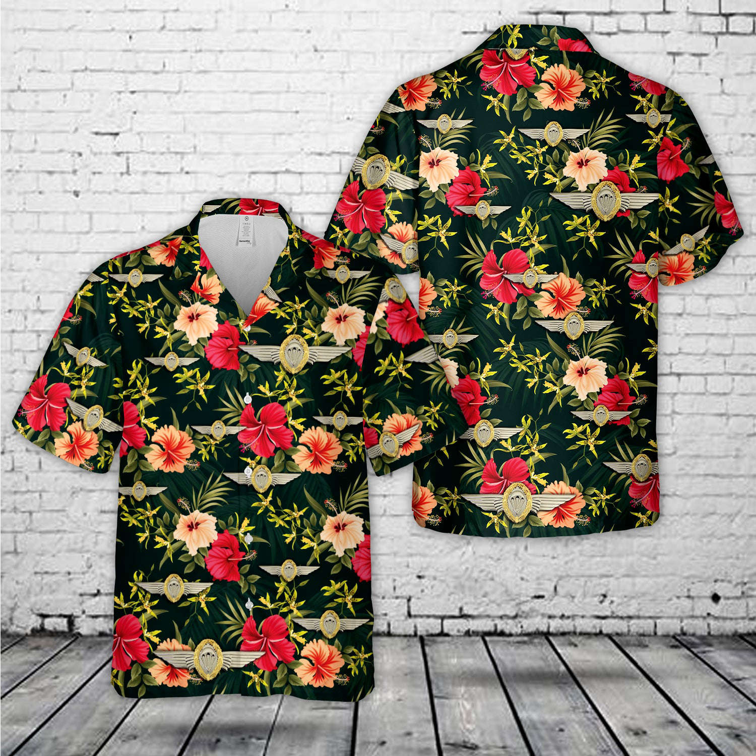German Jump Wings (Gold Wreath) Hawaiian Shirt Gift for Men Dad Father Gift for Men Dad Father