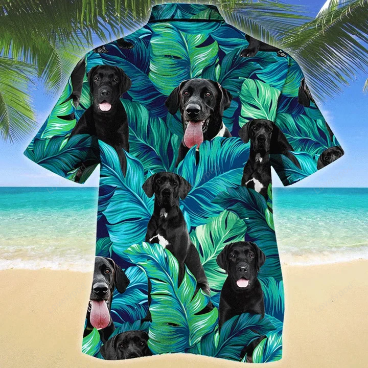 Great Dane Hawaiian Shirt Gift for Men Dad Father for Dog Lovers – Men s Summer Button Down Short Sleeve