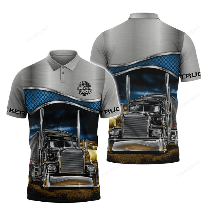 3D Grey Truckers Shirt: Truck Driver Shirts Hawaiian & Polo Options – Perfect Gift for Truckers