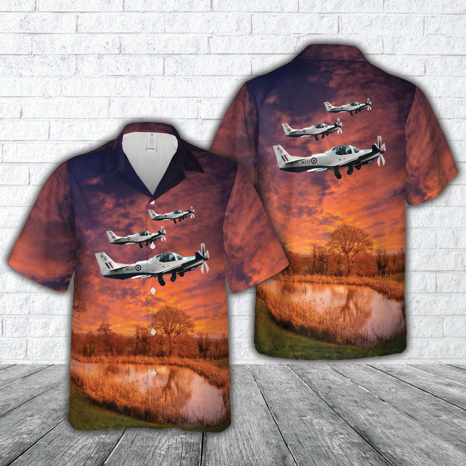 Grob G120 Prefect RAF Trainer ZM322 Hawaiian Shirt Gift for Men Dad Father Gift for Men Dad Father