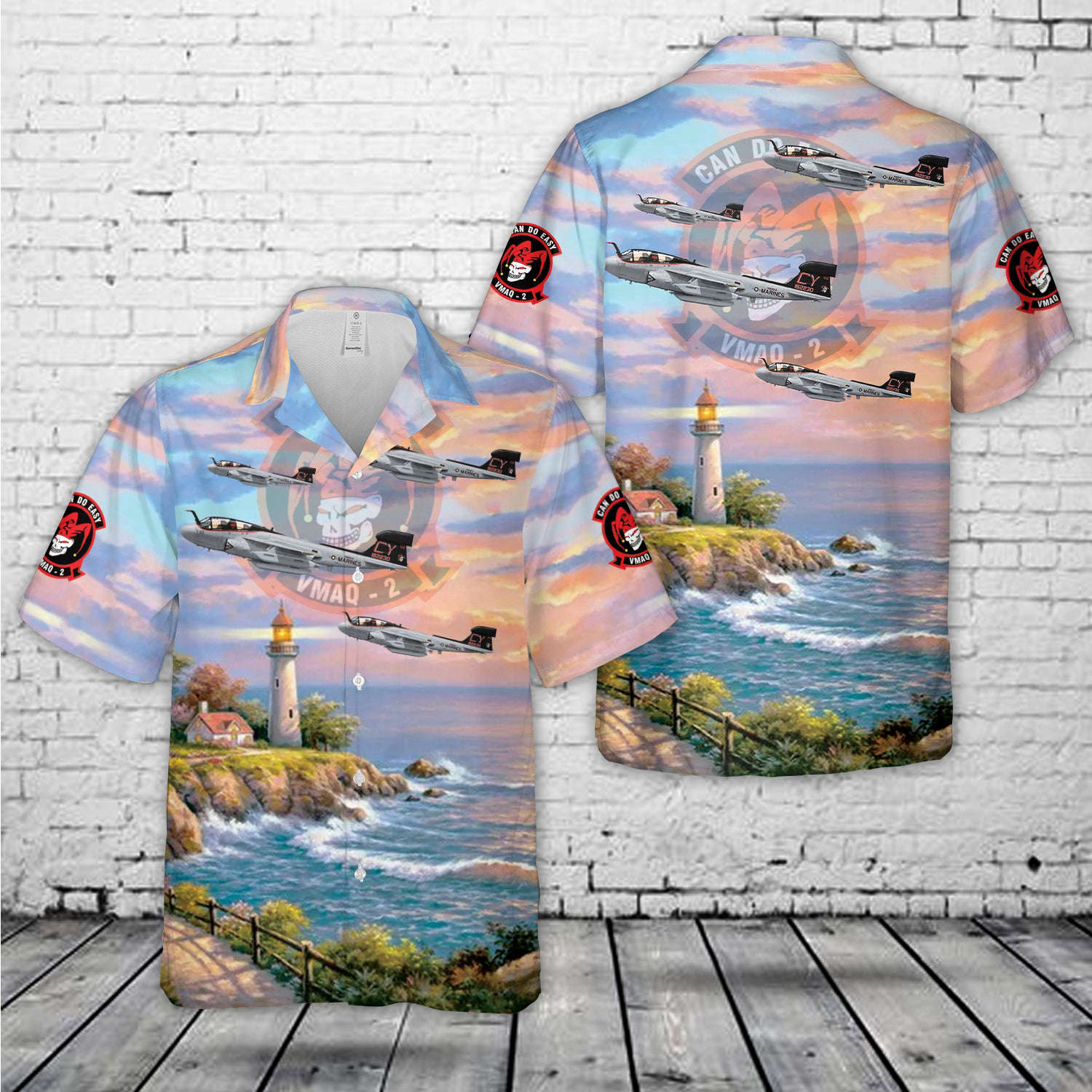 Grumman EA-6B Prowler 162230 VMAQ-2 Death Jesters U.S. Marines Air Station Cherry Point 2019 Hawaiian Shirt Gift for Men Dad Father Gift for Men Dad Father