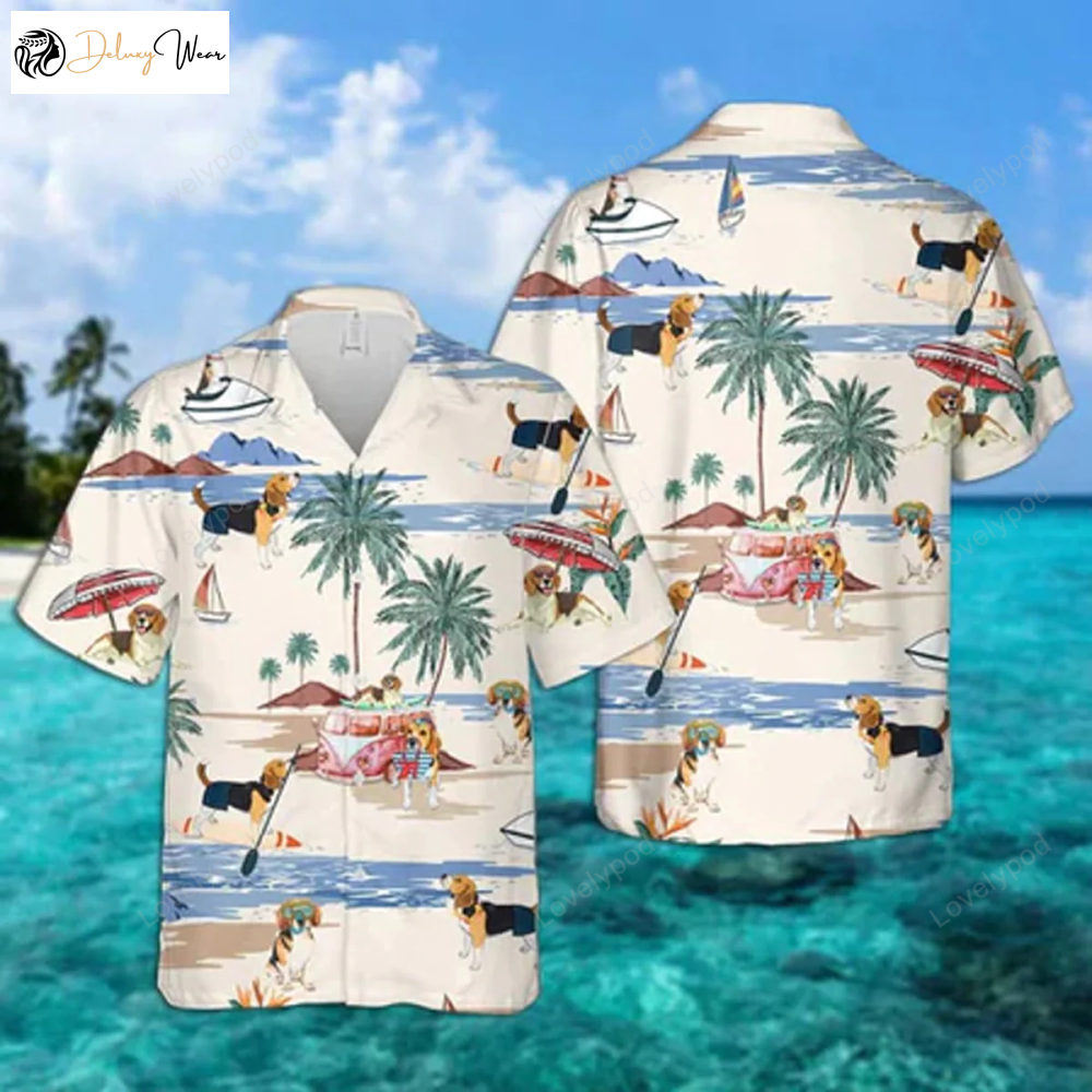 Stylish Harrier Summer Beach Hawaiian Shirt Gift for Men Dad Father – Men Women Aloha Short Sleeve