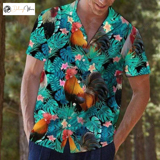 Hawaii Shirt: Tropical Chicken Aloha Shirts – Vibrant Hawaiian Style!
