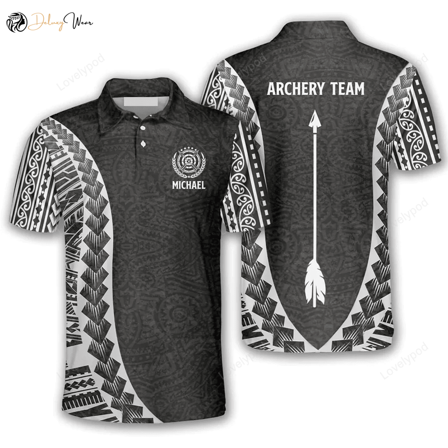 Hawaiian Style Custom Archery Shirts for Men – Engaging Custom Archery Polo Shirts
