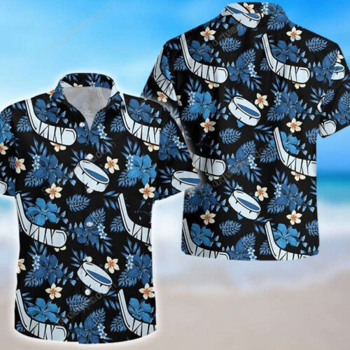 Hawaiian Hockey Floral Shirt: Summer Gift for Men Aloha Beach Shirt