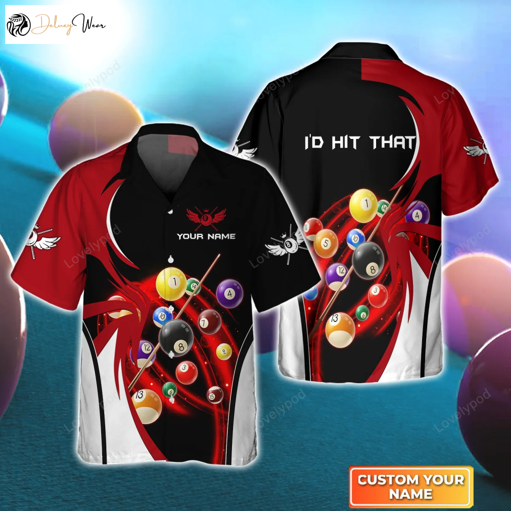 I D Hit That Personalized Billiard 3D Hawaiian Shirt Gift for Men Dad Father – Perfect Gift for Billiard Players