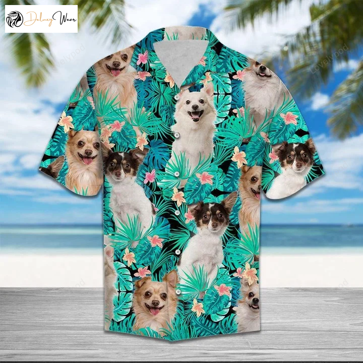 I Love Chihuahua Tropical Jungle Hawaiian Shirt Gift for Men Dad Father – Stylish & Fun Summer Attire