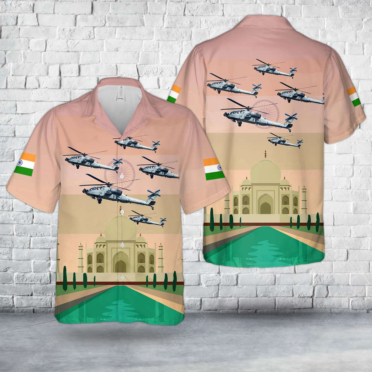 Indian Air Force AH-64 Apache, Happy Independence Day India Hawaiian Shirt Gift for Men Dad Father Gift for Men Dad Father