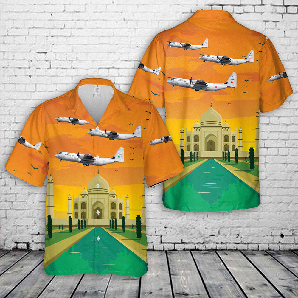 Indian Air Force Lockheed Martin C-130J Super Hercules Hawaiian Shirt Gift for Men Dad Father Gift for Men Dad Father