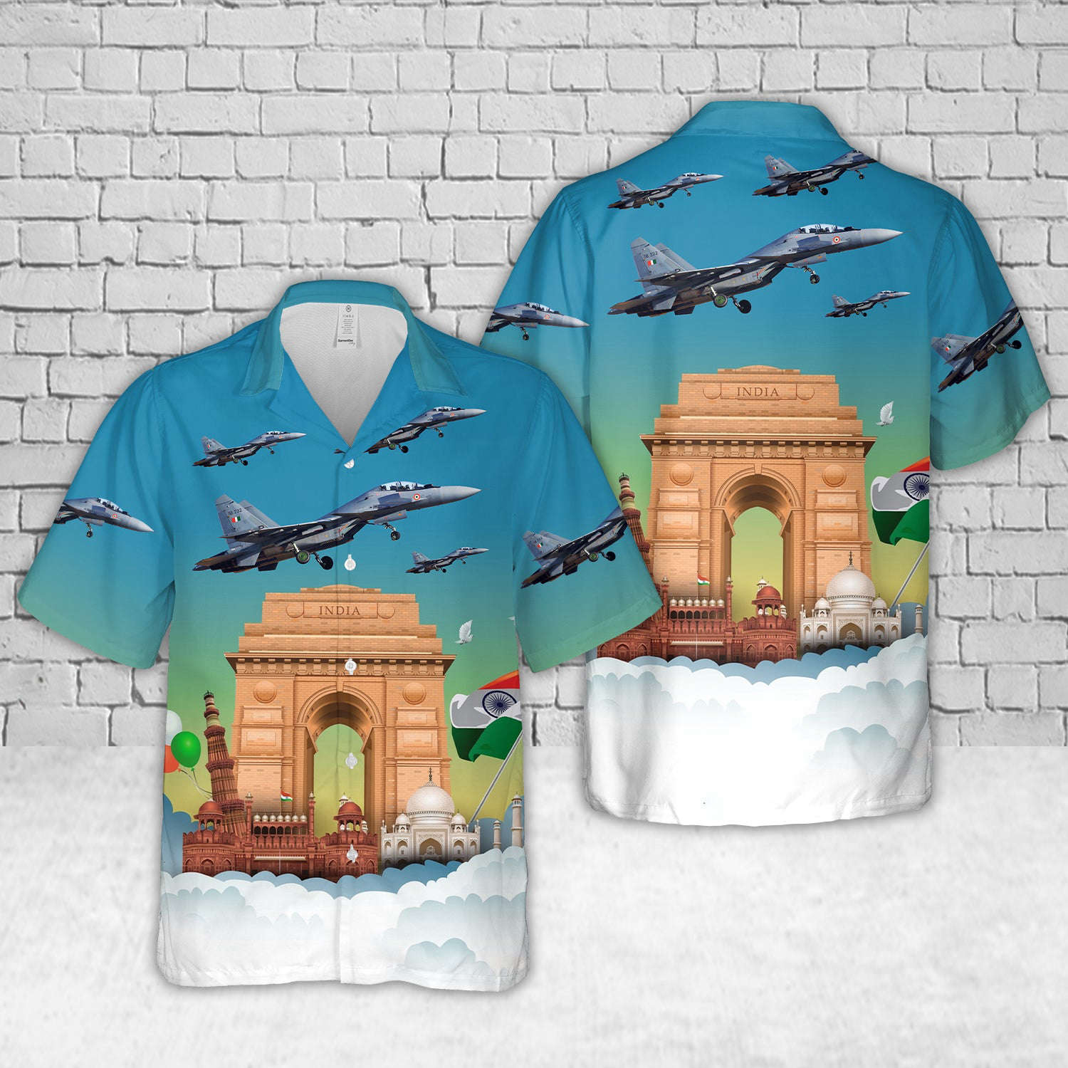 Indian Air Force Sukhoi Su-30MKI, Happy Independence Day India Hawaiian Shirt Gift for Men Dad Father Gift for Men Dad Father