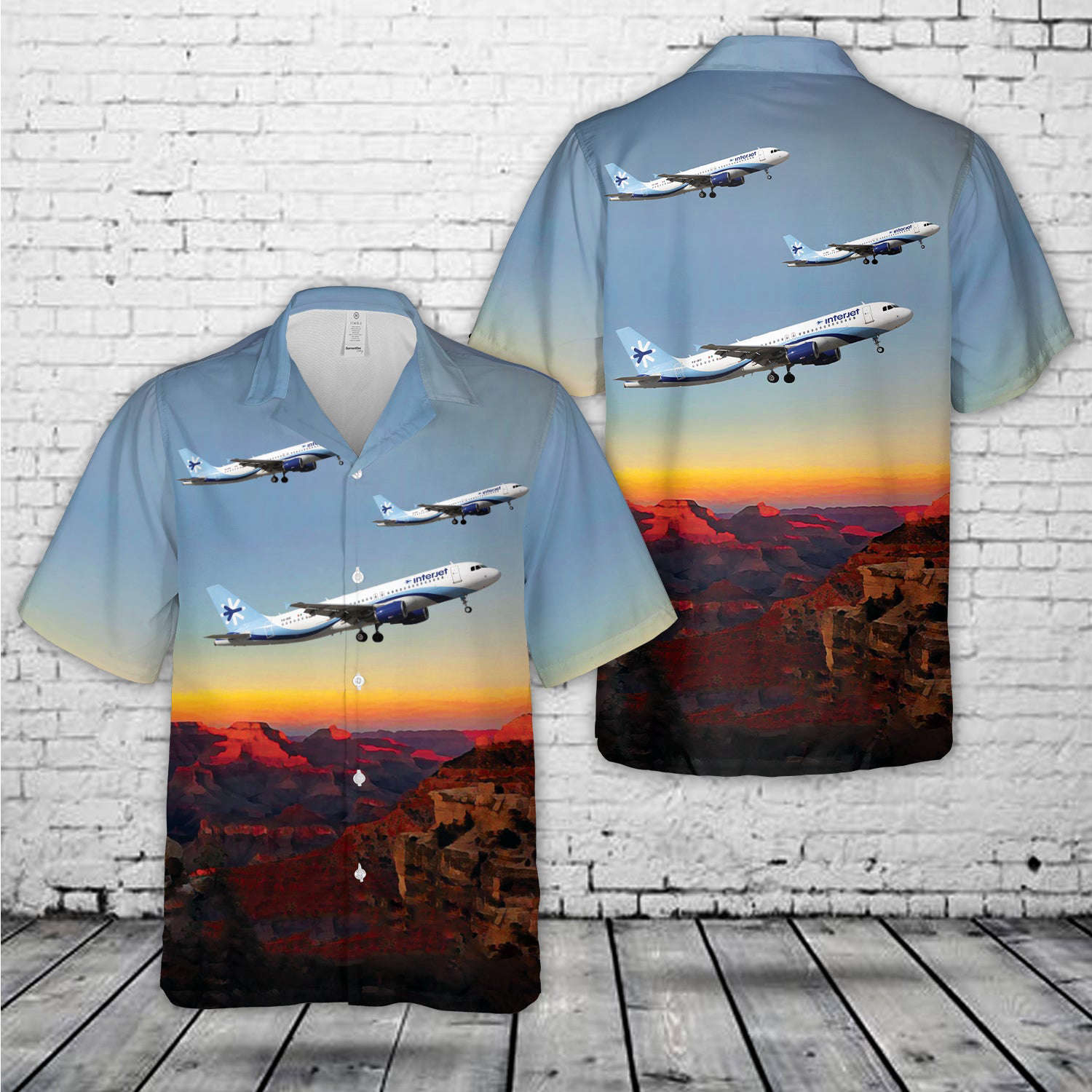 Interjet Airbus A320-200 Hawaiian Shirt Gift for Men Dad Father Gift for Men Dad Father