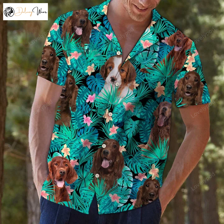 Irish Setter Tropical Hawaiian Aloha Shirts: Fun Summer Gift for Men & Women