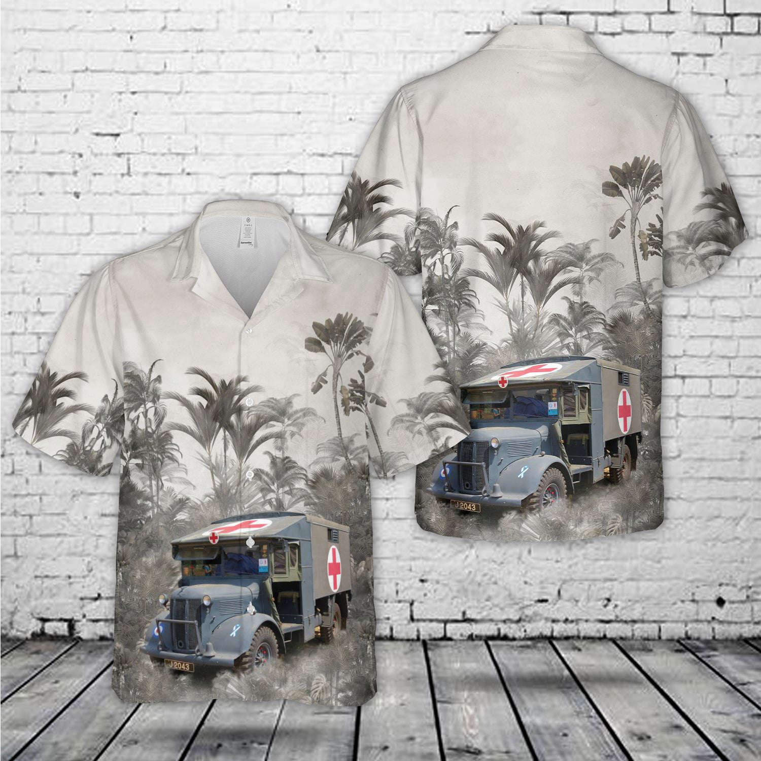 J2043 Austin K2 RAF Ambulance Hawaiian Shirt Gift for Men Dad Father Gift for Men Dad Father