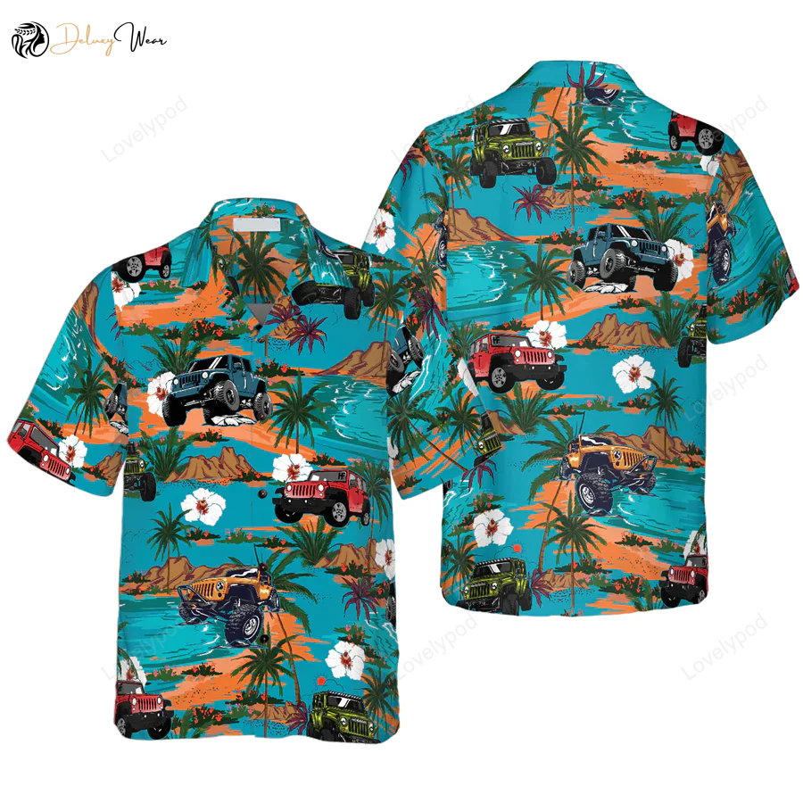 Stylish Jee Car Retro Hawaiian Shirt Gift for Men Dad Father – Perfect for Summer Vibes!