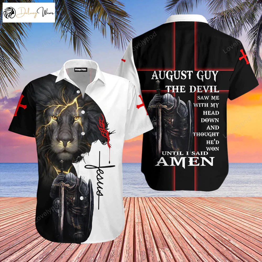 Stylish Jesus Aloha Hawaiian Shirt Gift for Men Dad Fathers for Men & Women – August Guy Until I Said Amen!
