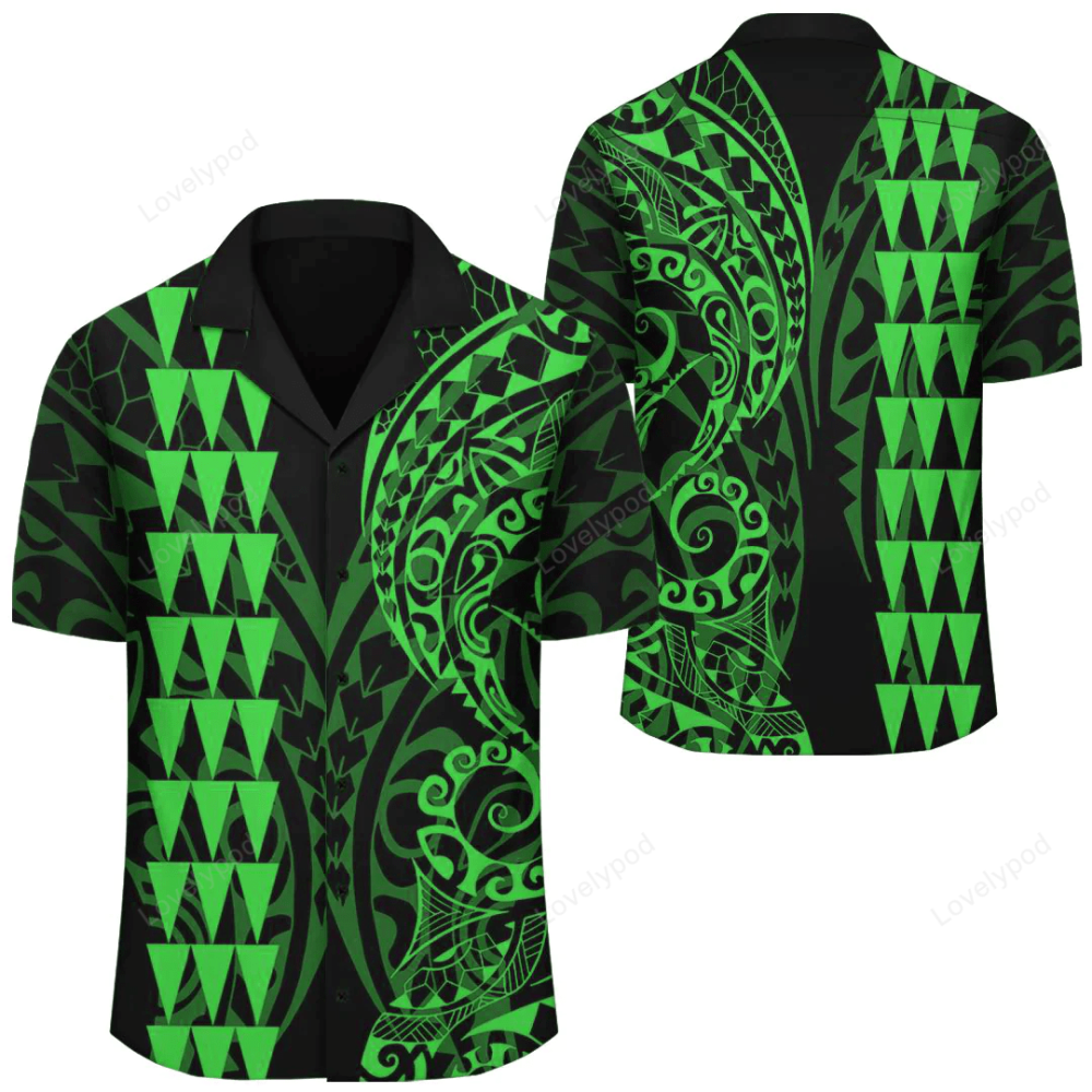 Kakau Polynesian Tribal Hawaiian Shirt Gift for Men Dad Father – Multicolor Aloha Shirt for Men and Women
