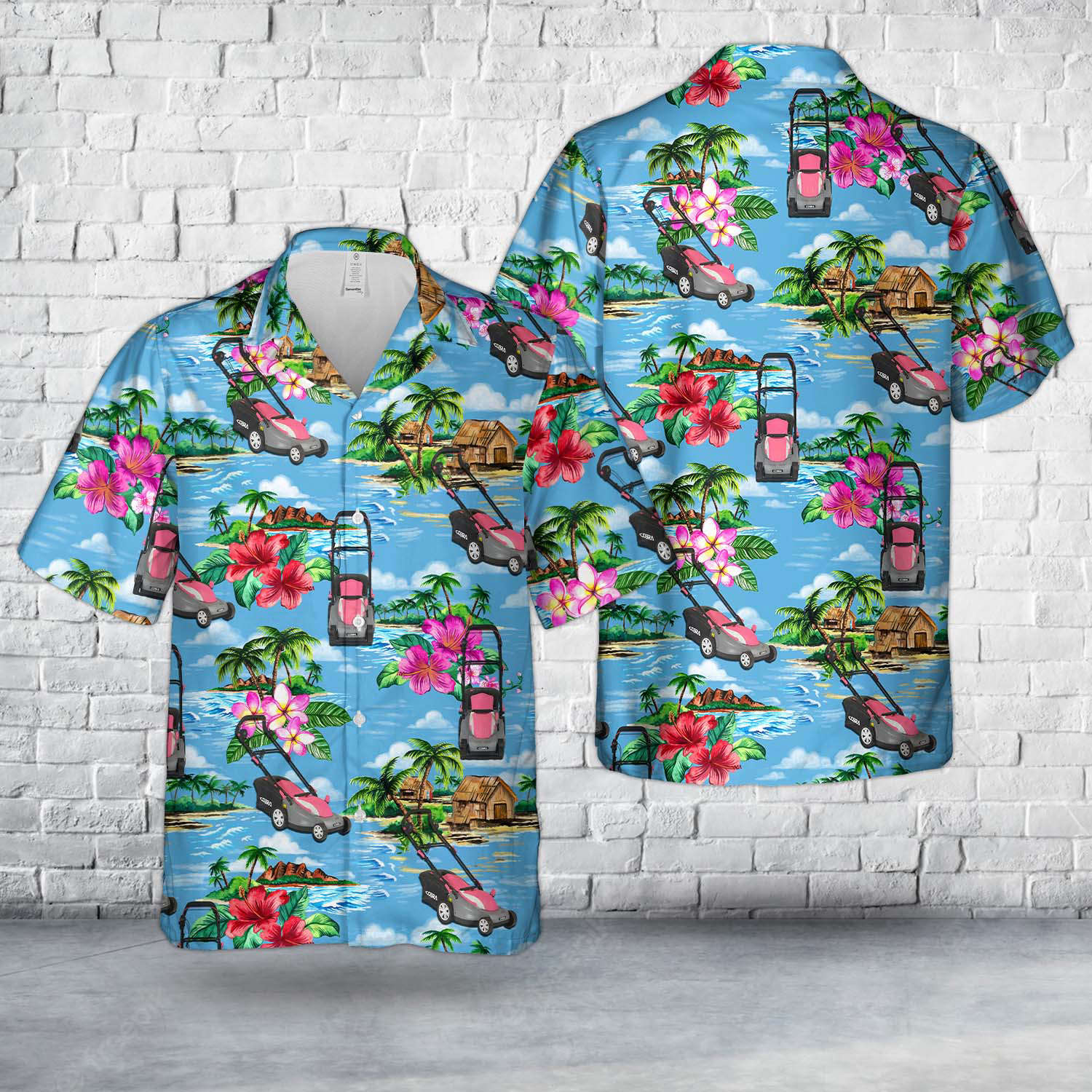 Lawn Mower Cobra GTRM38P Limited Edition Electric Lawnmower Hawaiian Shirt Gift for Men Dad Father Gift for Men Dad Father