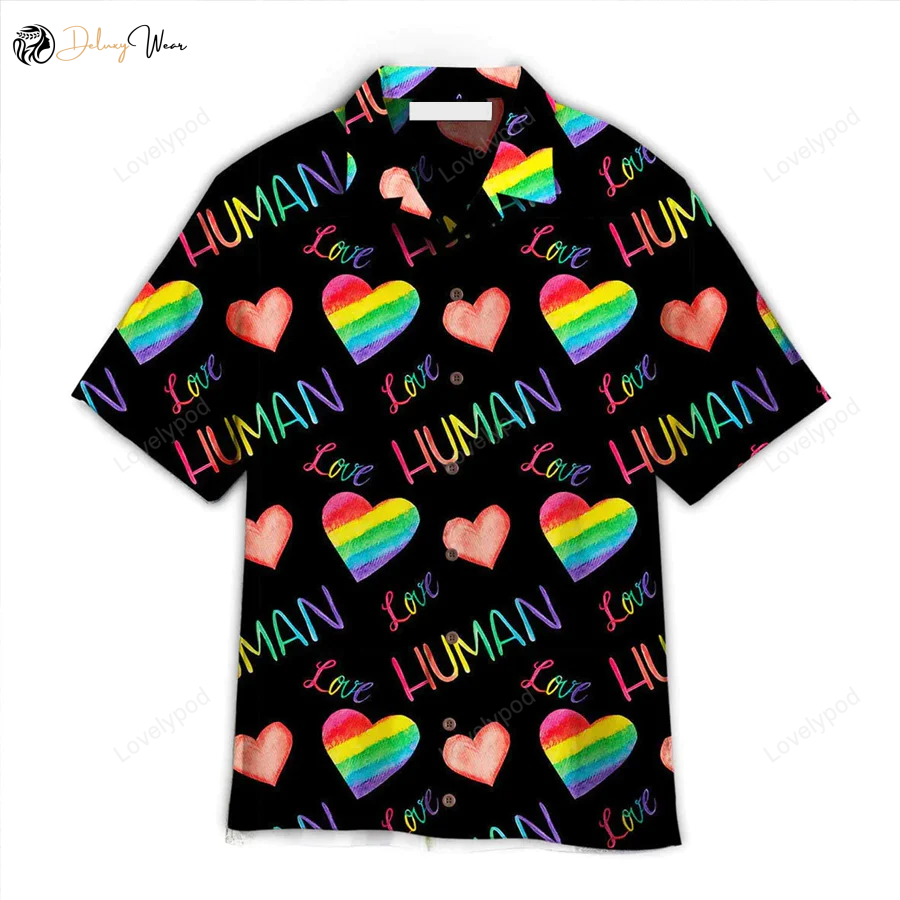 Colorful LGBT Hawaiian Shirt Gift for Men Dad Fathers: Summer Aloha Gift for Gaymer Lesbian