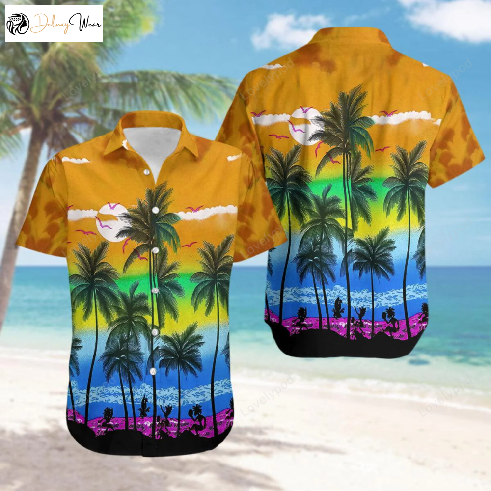 LGBT Beach Aloha Hawaiian Shirt Gift for Men Dad Fathers: Stylish Unisex Apparel for Men & Women