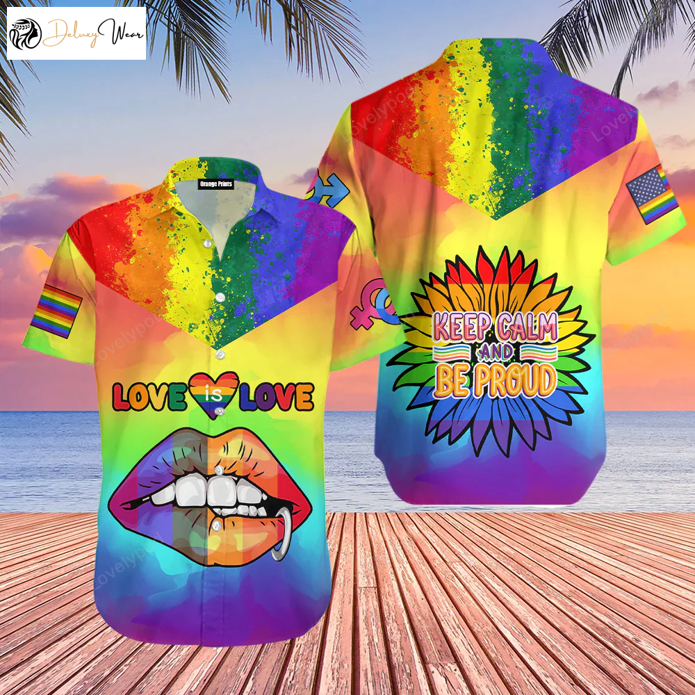 Love Is Love: LGBT Aloha Hawaiian Shirt Gift for Men Dad Fathers – Embrace Equality in Style