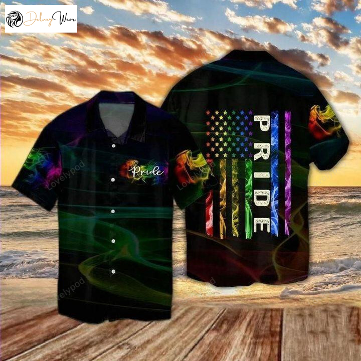 LGBT Pride Flag Hawaiian Shirt Gift for Men Dad Father – Stylish & Inclusive LGBT Lesbian and Gay Shirt